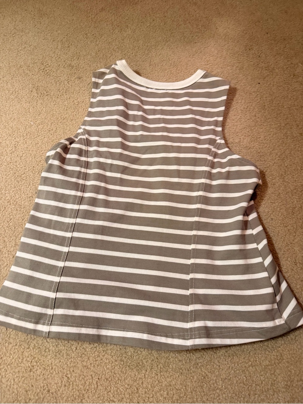 Anthropologie green & White Striped Sleeveless Tank